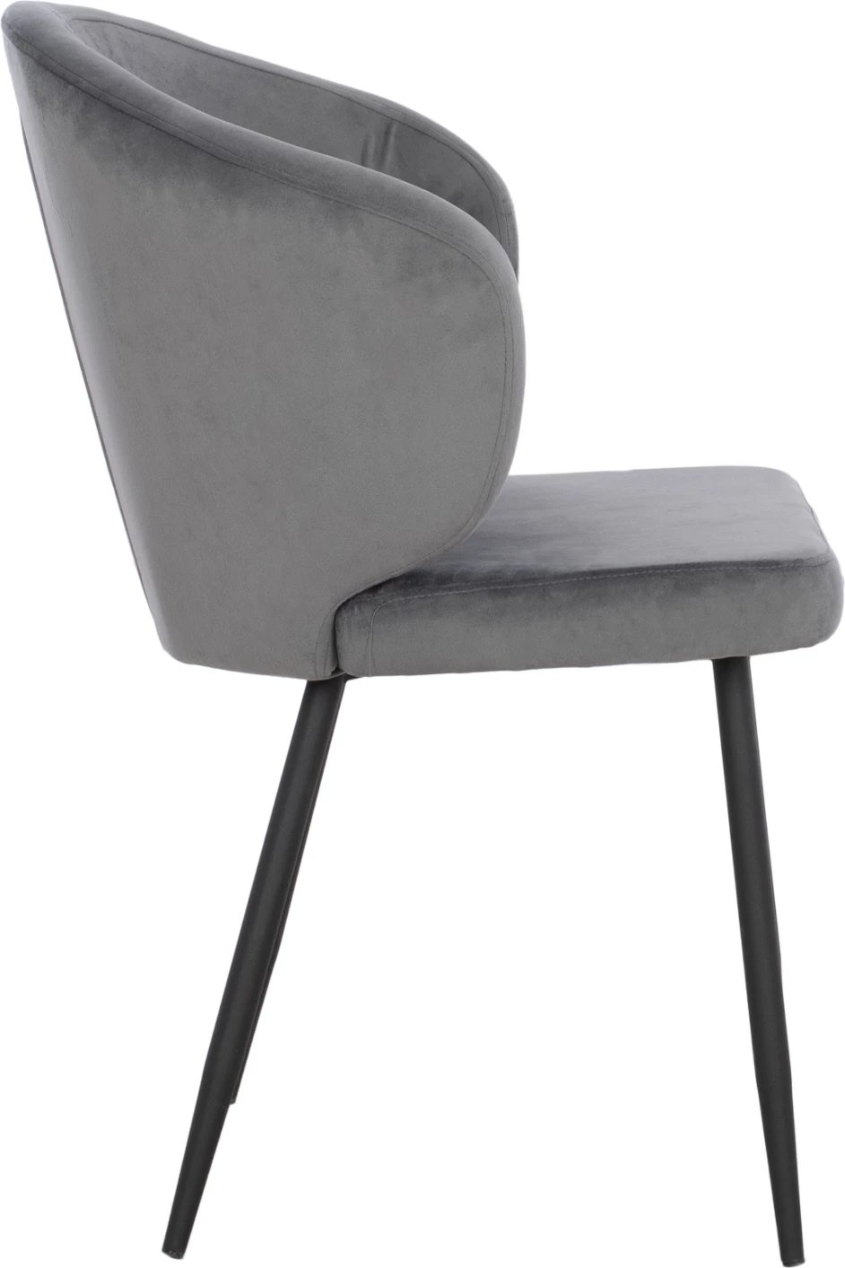 Karrige JIYA me kadife gri & skelet metalik të zi FH8728.01 60x60x85 cm, set prej 2 copë