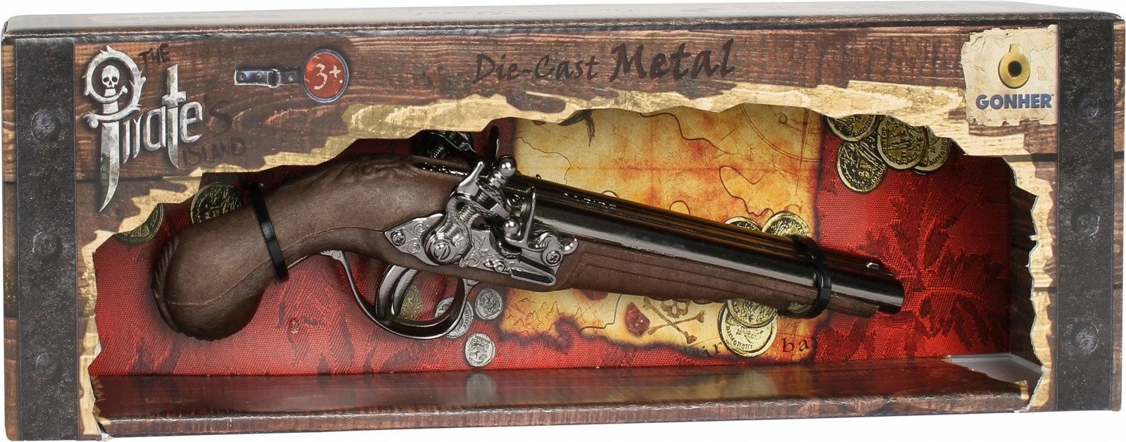 Pistoletë pirate metalike Pulio 15541/0, Kafe/Argjend