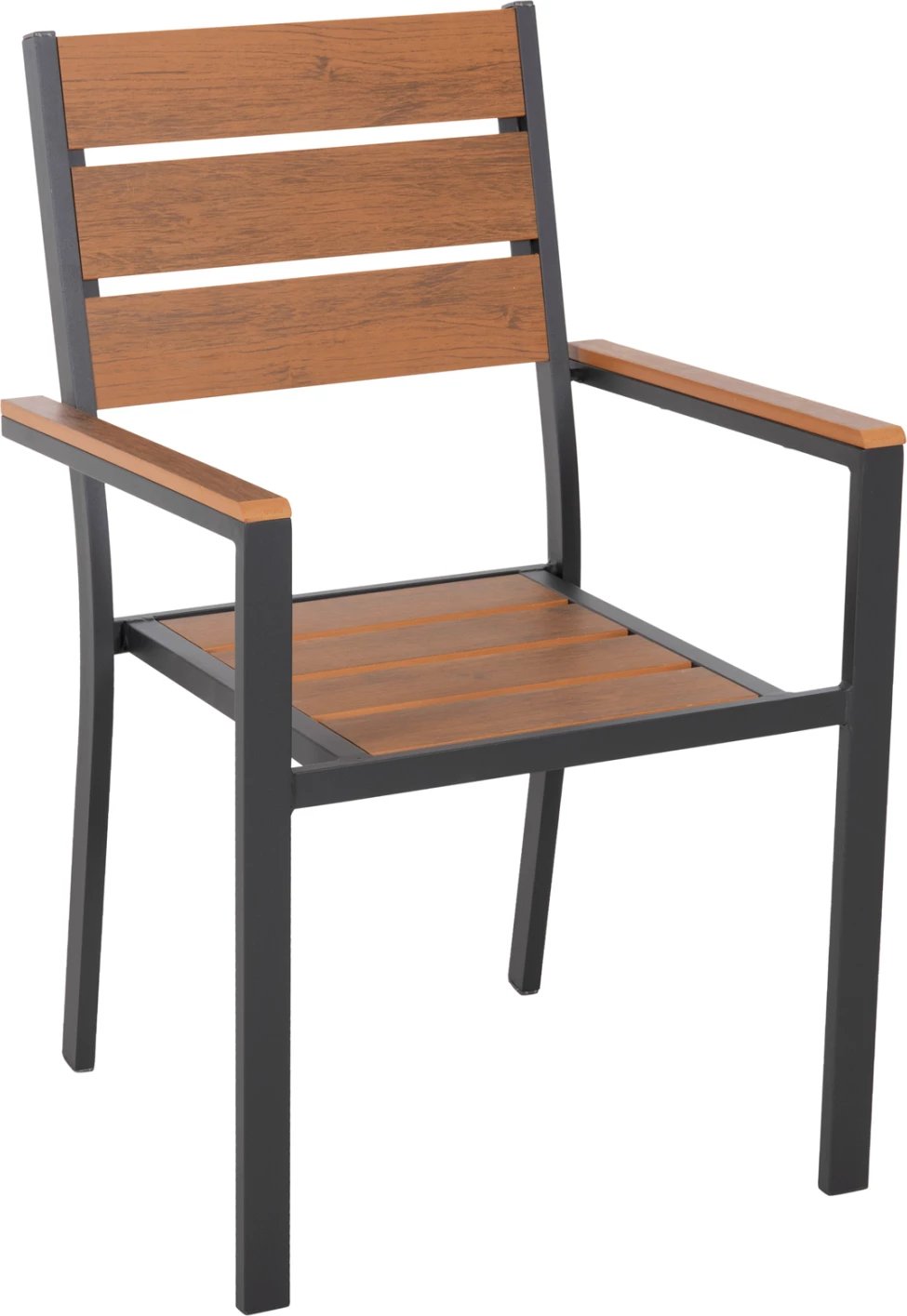 Karrige alumini SAGA FH5981.03, ngjyrë anthracite-polywood natyrale, 55x55x86H cm