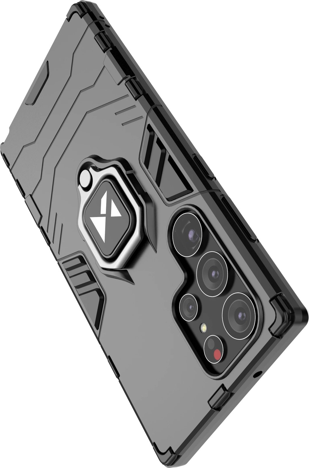 Mbështjellës Wozinsky Ring Armor për Samsung Galaxy S23 Ultra, me unazë dhe këmbalec, e zezë