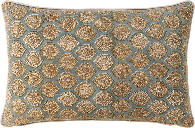 Jastëk dekorativ venecian, pambuk, aqua-ari, 40x60cm