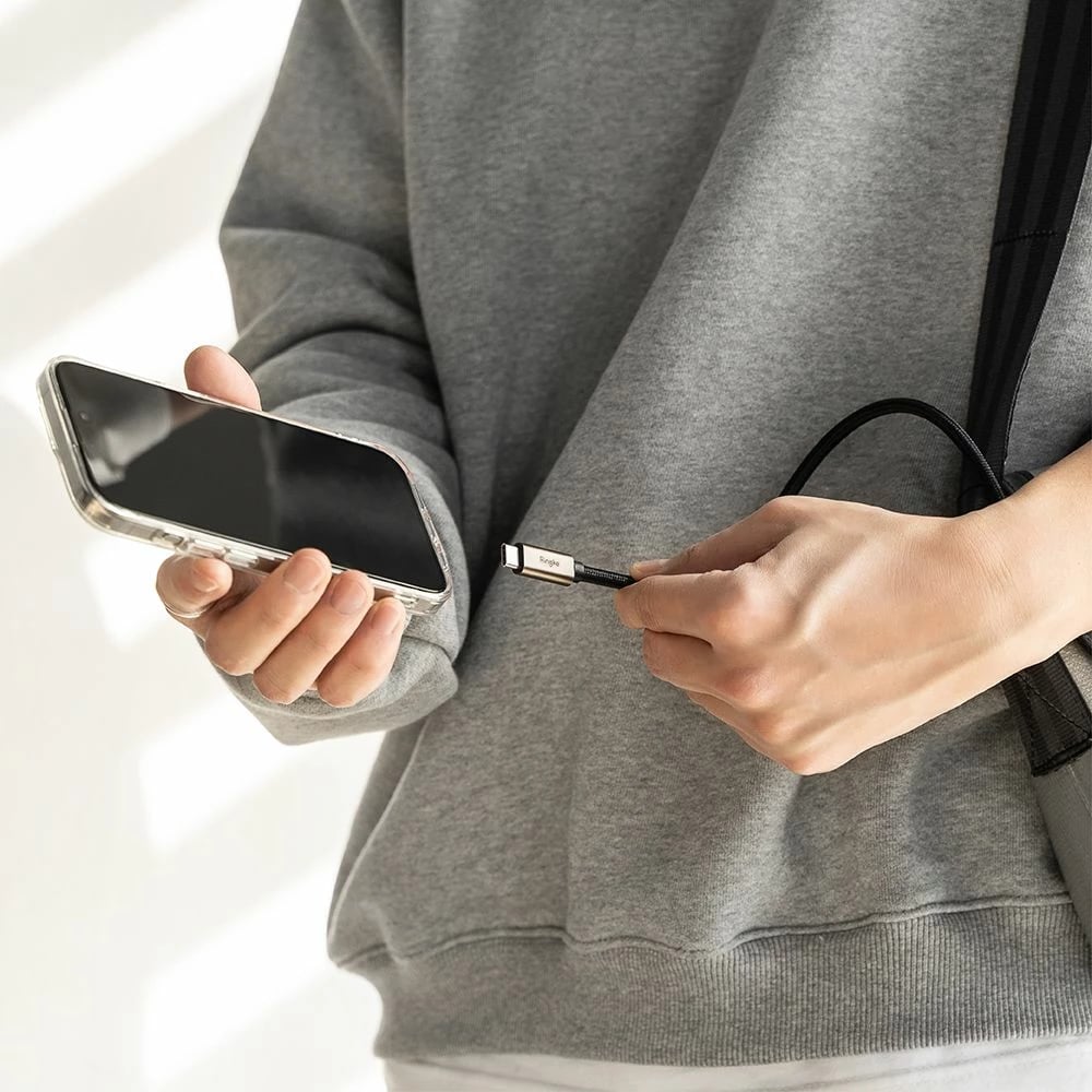 Kabllo USB-C Ringke 3.2 Gen, 200cm, 240W, e zezë