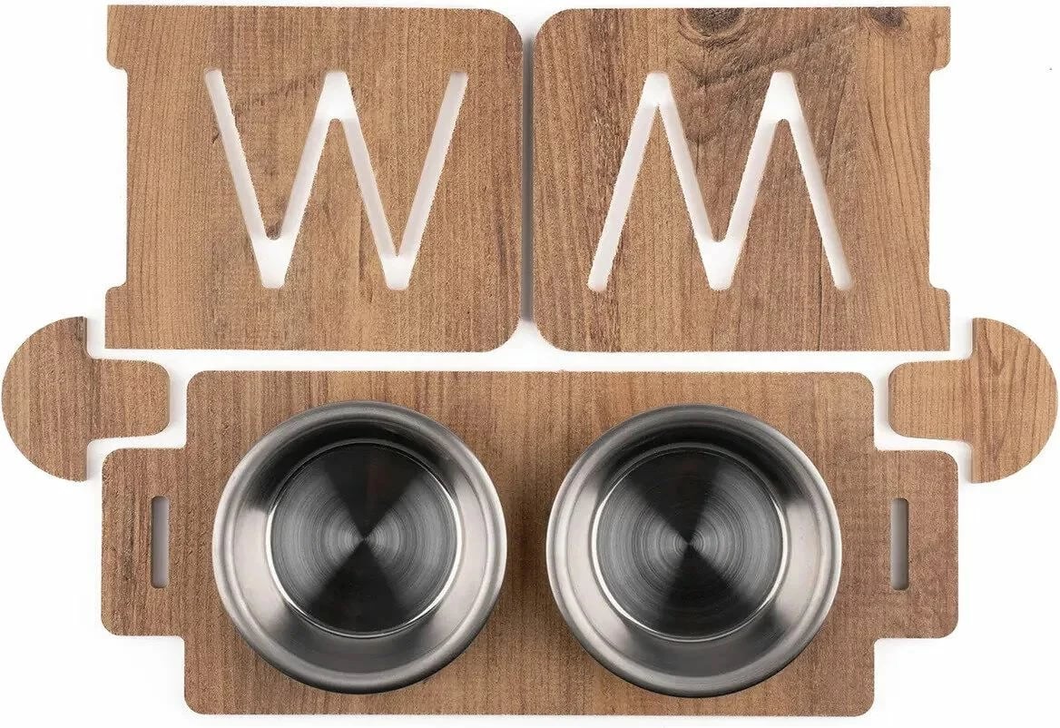 Enë ushqimi për kafshë, dy pjata, Paws & Whiskers, Apvm5