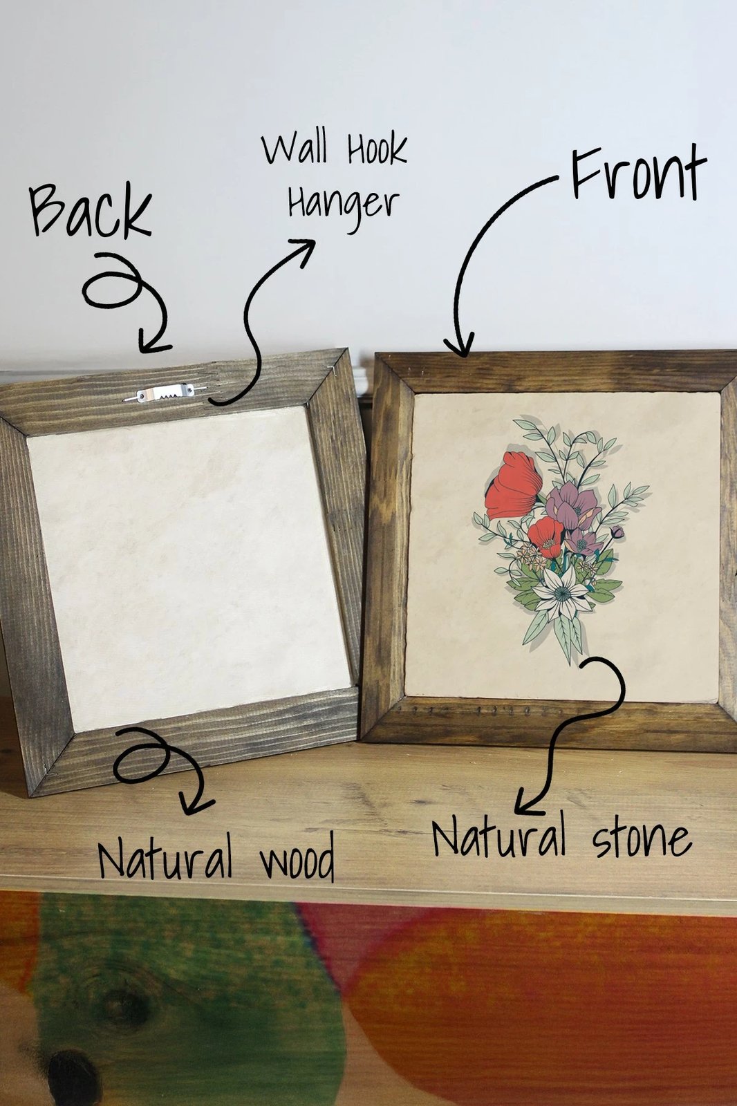 Pikturë dekorative me kornizë, Wallity, Ersytastablo18 - 16, shumëngjyrëshe, 15.5x15.5cm