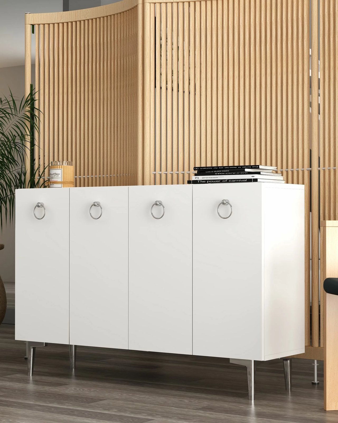 Konsol Skye Decor, Efes, e bardhë, argjend