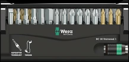 Set bitash Wera 29 copë, PH/PZ/TX/Hex, me kuti bartëse