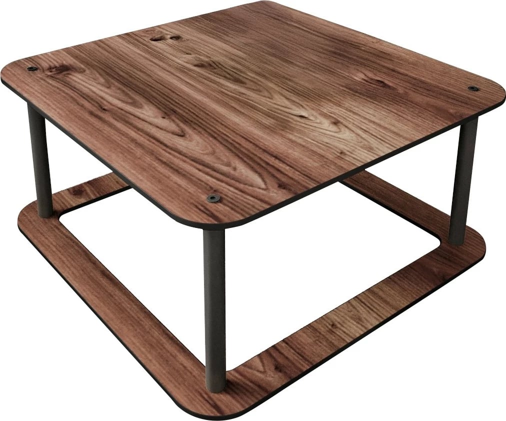 Tavolinë kafeje Skye Decor, katrore me vrima, ngjyrë arre