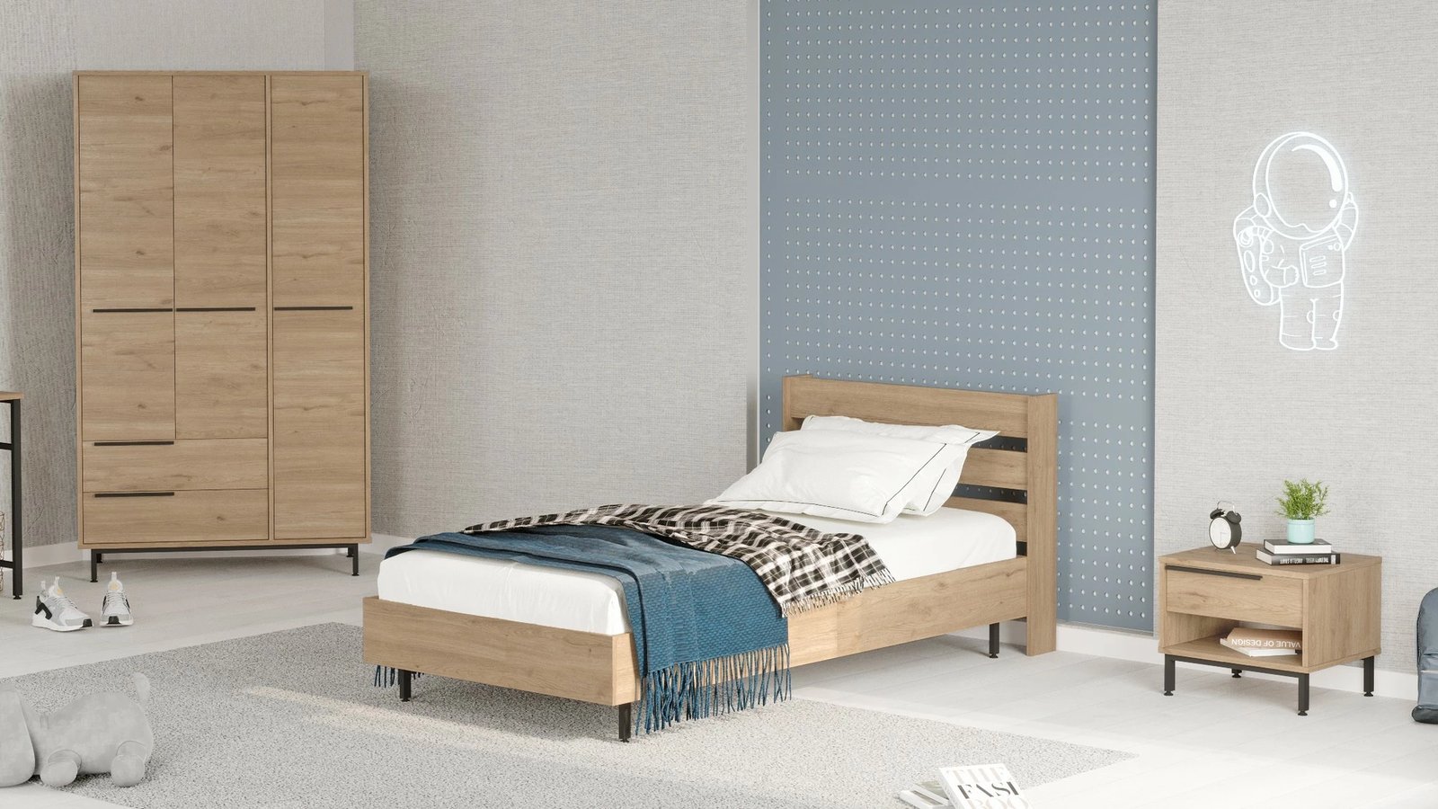 Set dhome rinore Skye Decor, ngjyrë lisi, ON23-S