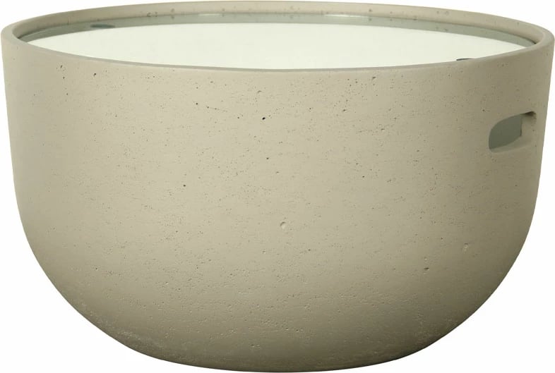 Tavolinë kafeje Cap, ngjyrë çimento e çelët, 58x58x32cm