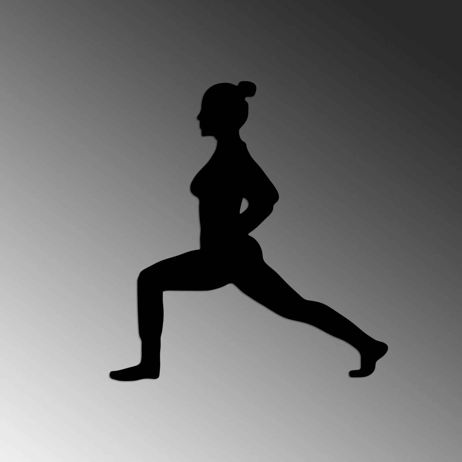 Aksesor dekorativ metalik për mur, Wallity, Yoga 4, ngjyrë e zezë, 51x55cm