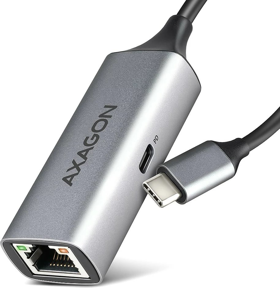 Kartë rrjeti AXAGON ADE-TXPD, USB-C 3.2 Gen 1, Gigabit Ethernet, Power Delivery 100W, Gri