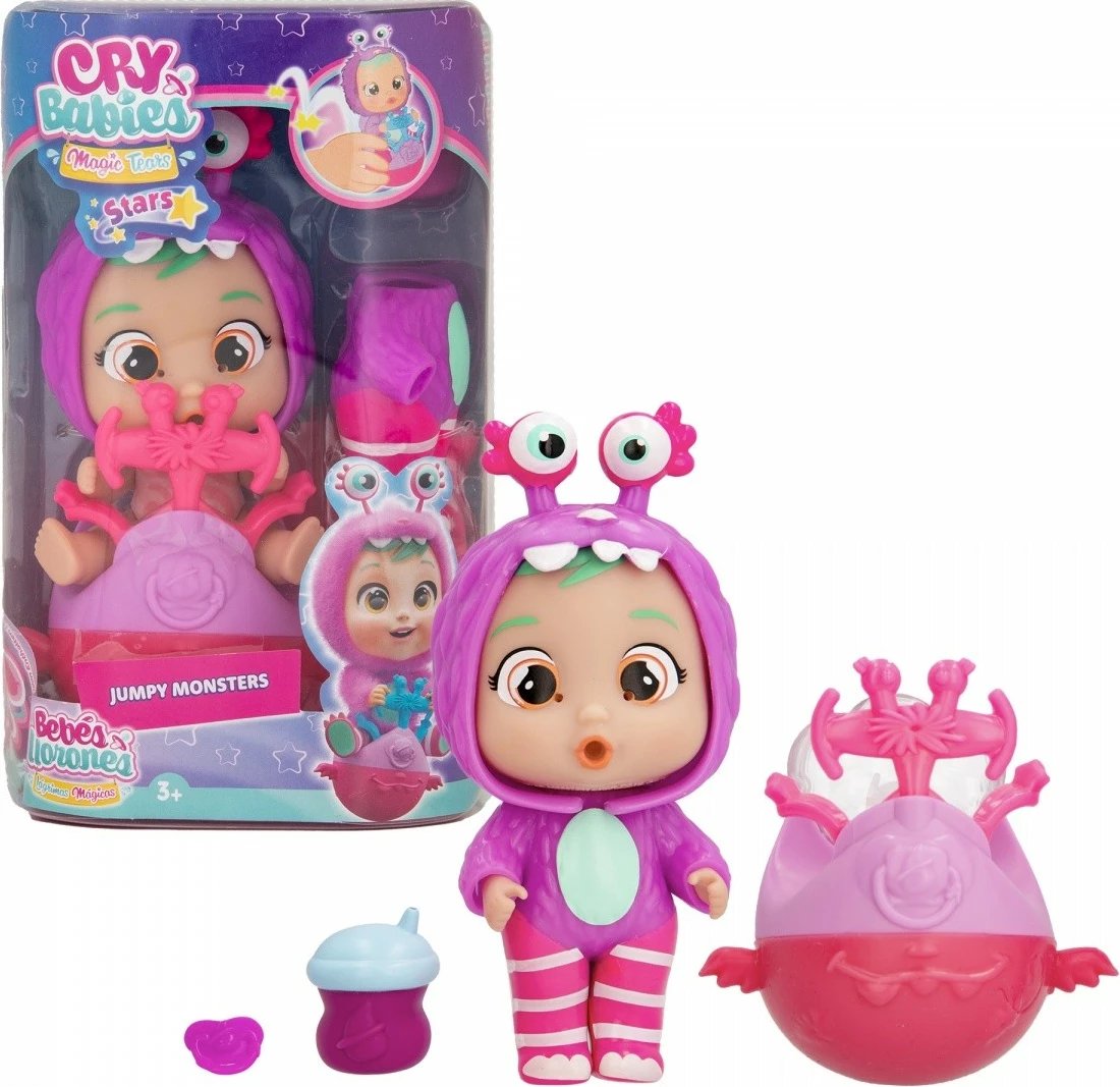 Kukull Cry Babies Stars Jumpy Monsters Bubu, Tm Toys, plastikë, për vajza, pa bateri, vjollcë