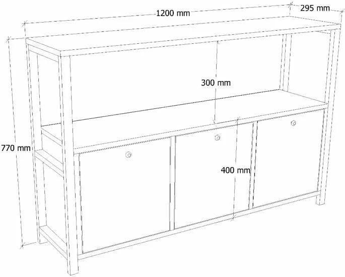 Konsol Hanah Home, ngjyrë pishë Atlantic, e zezë, Nero v2