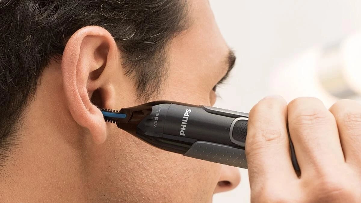 Trimmer për hundë dhe veshë Philips, për burra, argjendtë-zezë