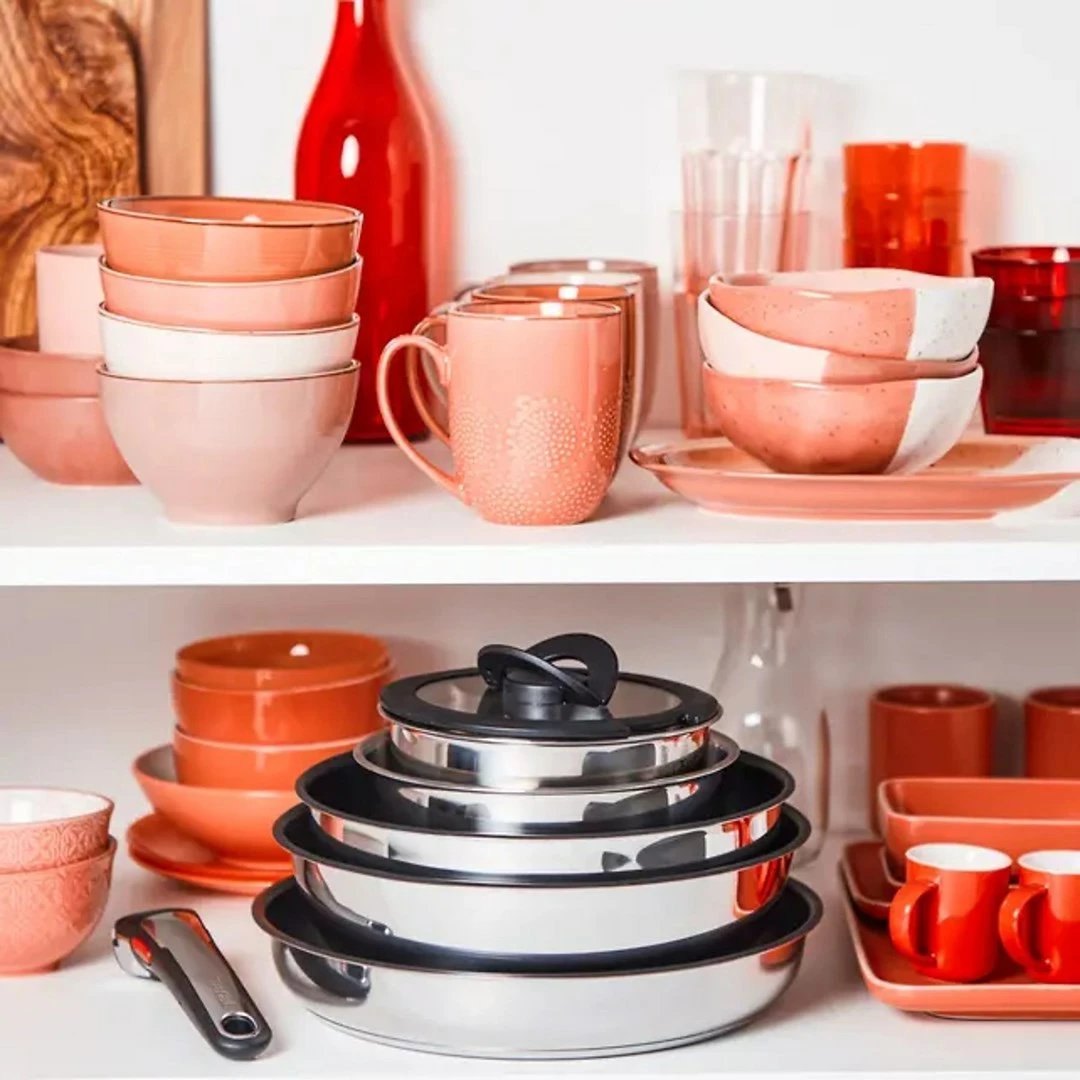 Set enësh për gatim Tefal Ingenio Emotion L897SB74, 11 pjesë, çelik inoks, doreza të lëvizshme, titanium