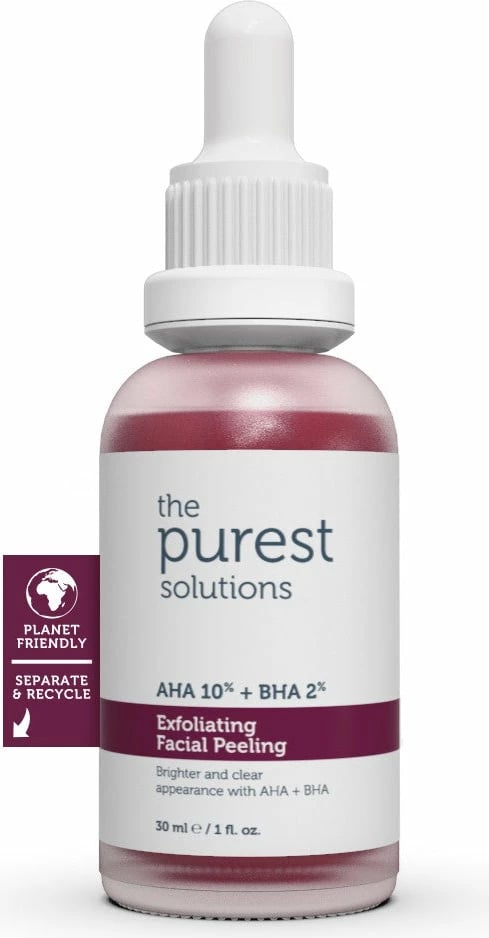 Serum Peeling eksfoliues për fytyrë - The Purest Solutions AHA %10 + BHA %2, 30 ml