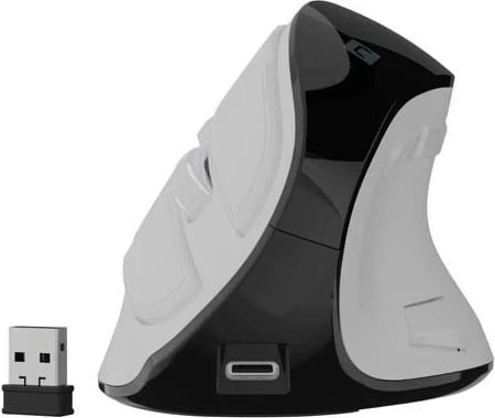 Maus ergonomik Natec Euphonie Pro, wireless, 9 butona, 4000 DPI, i bardhë