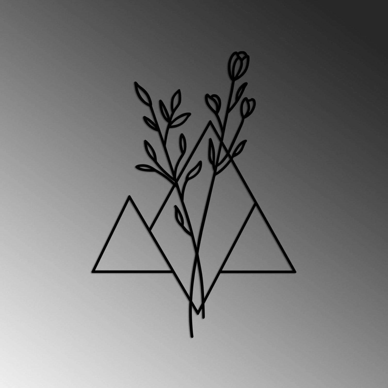 Aksesor dekorativ metalik për mur, lule, Wallity, madhësia M