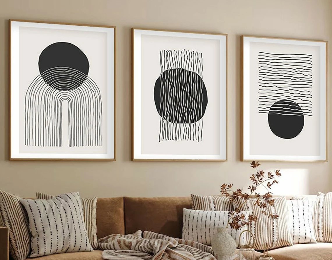 Pikturë dekorative me kornizë MDF (3 copë), Wallity, Huhu213, 50x70cm