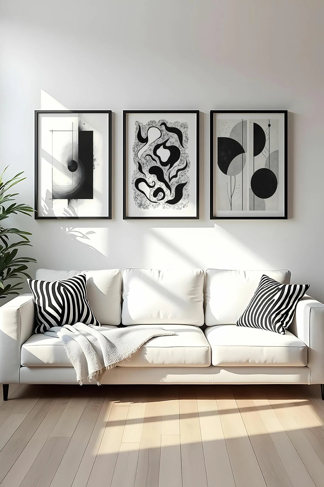 Pikturë dekorative me kornizë, MDF, 3 copë, Wallity, Huhu425, 50x35cm