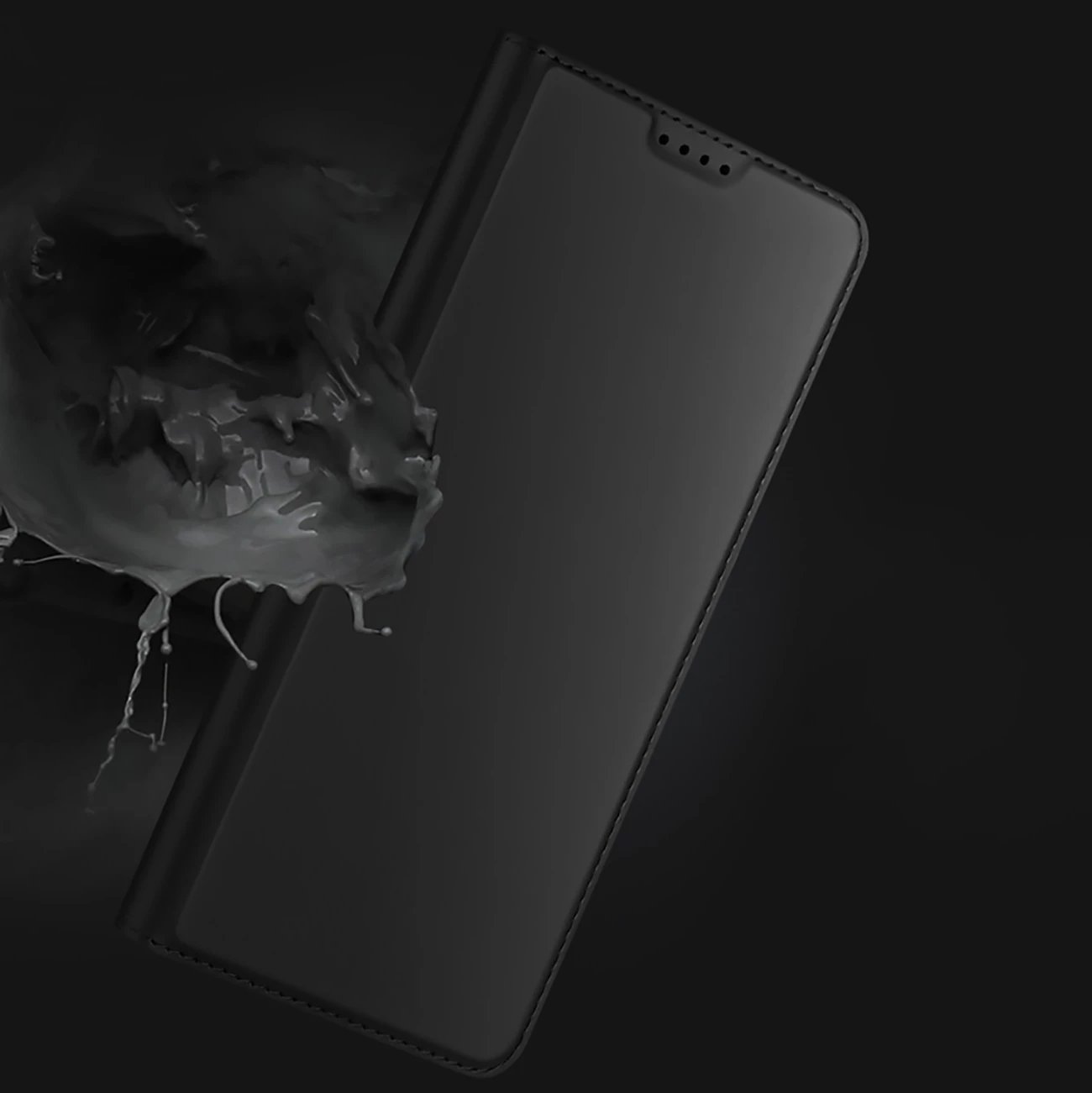 Mbështjellës Dux Ducis Skin Pro për Samsung Galaxy S25 Edge, me kapak dhe xhep për kartë, i zi