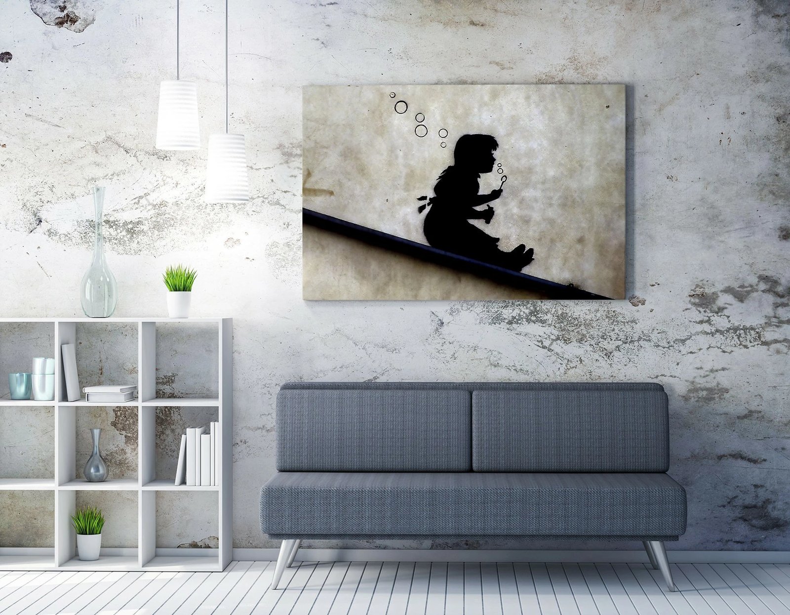 Pikturë dekorative në kanavacë, Banksy, shumëngjyrëshe, WY125, 50x70cm