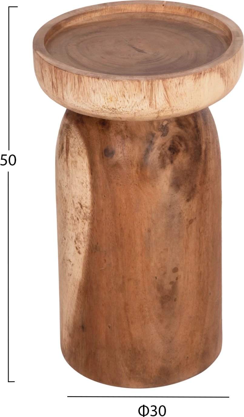 Tavolinë anësore LOKI, dru suar i fortë, ngjyrë natyrale, FH9899.11, 30x50cm