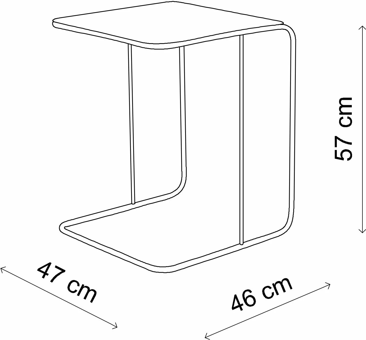 Tavolinë anësore metalike, ngjyrë ari, Skye Decor, SHB-011-A
