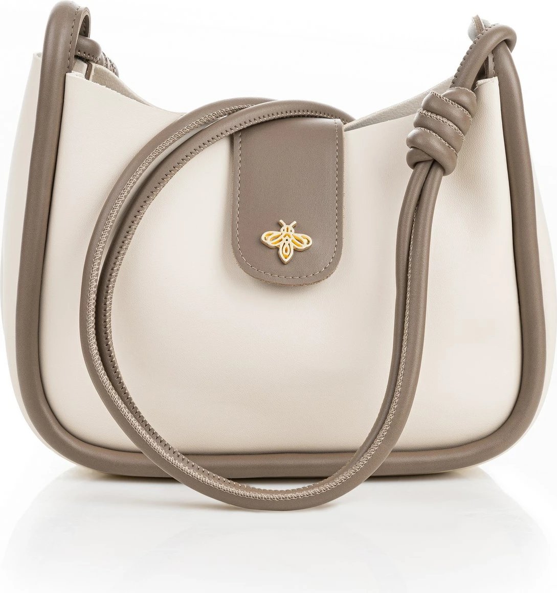 Çantë crossbody Lucky Bees, krem, mink, 1261