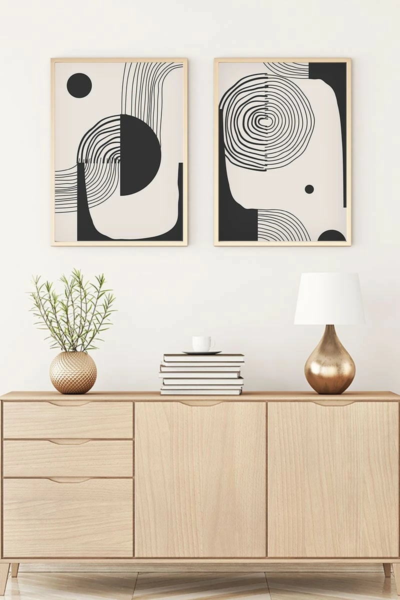 Pikturë dekorative me kornizë MDF (2 copë), Wallity, Huhu75, 30x40cm