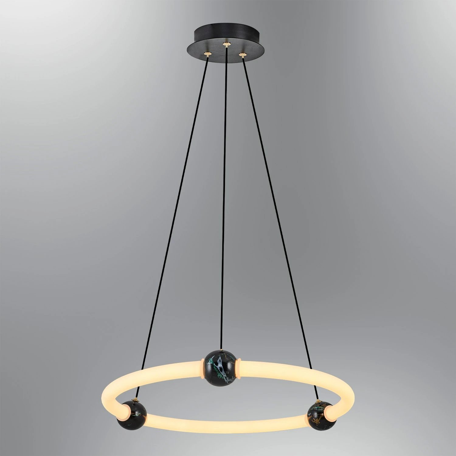 Llambë tavani Opviq, Krakow - C1217, e zezë, trup metalik, ornament druri