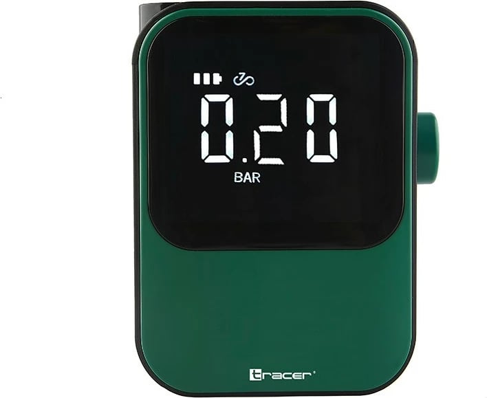 Kompresor portativ ajri, Tracer RES-07BEL (TRAKOM47496), presion 10 bar, bateri 4000 mAh, power bank, dritë LED, e zezë/jeshile