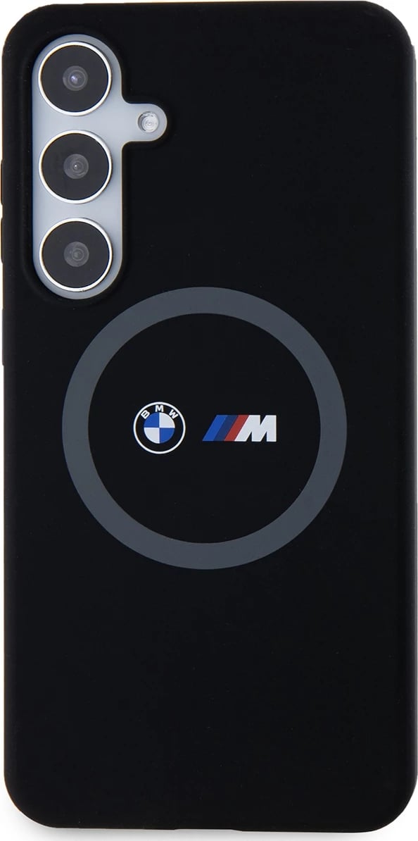 Mbështjellës BMW M Silicone Printed Ring MagSafe për Samsung Galaxy S24+, i zi