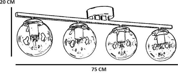 Llambë tavani Opviq, Yeni Can, 4 drita, metal i zi dhe i bardhë, gotë