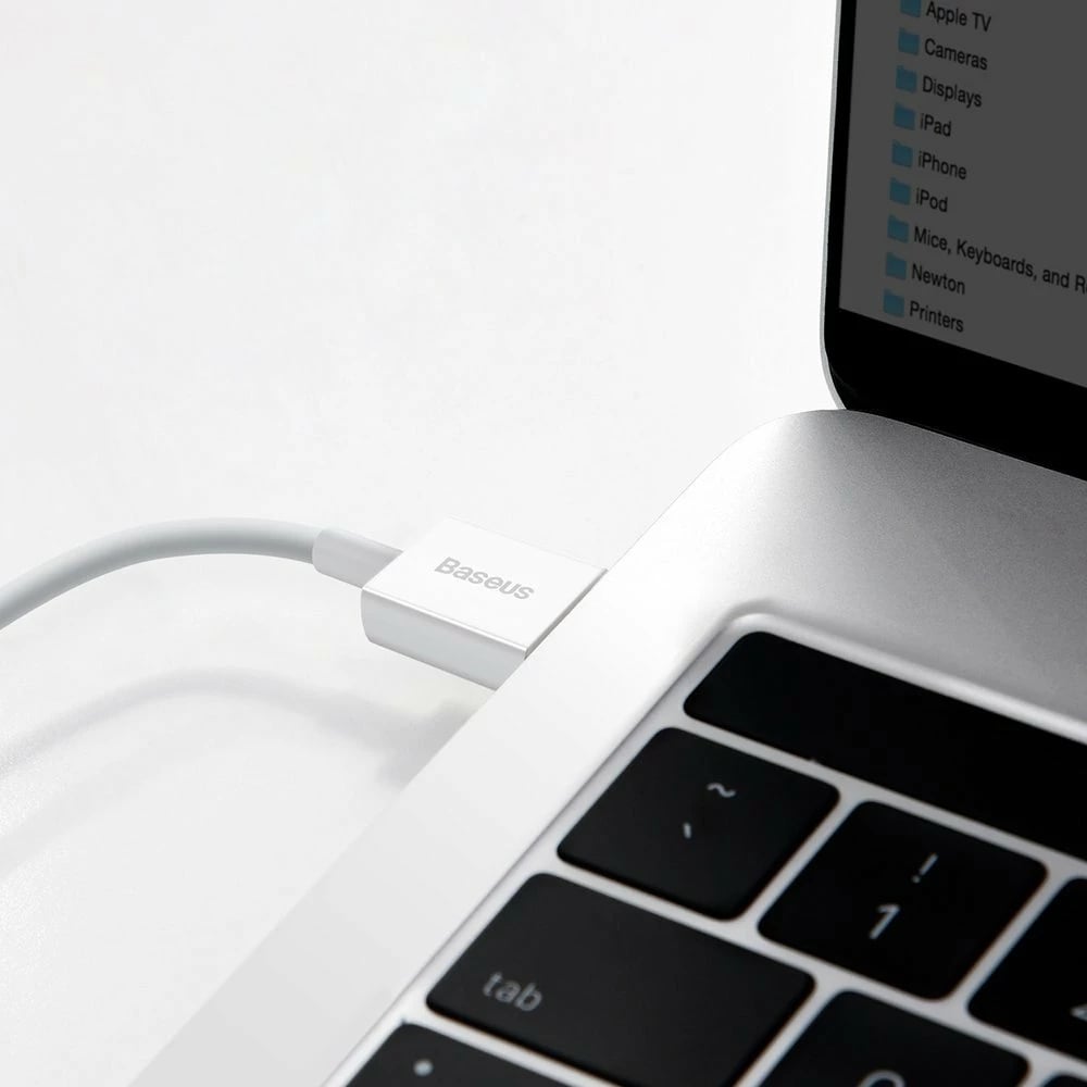 Kabllo karikimi dhe të dhënash Baseus Superior CATYS-02, USB-A në USB-C, 1m, 66W, Bardhë