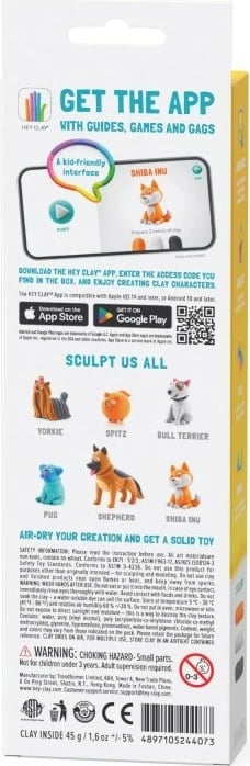 Masë modelimi Hey Clay Shiba Inu, Tm Toys, 3 ngjyra