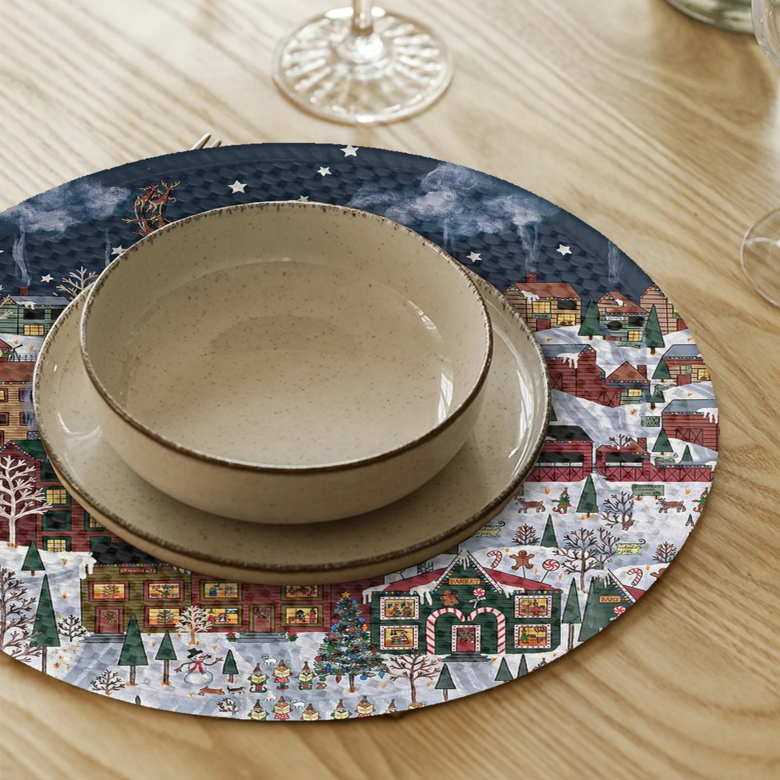 Set nënshtruesish tavoline Hermia Concept, shumëngjyrësh, 4 copë, 37cm