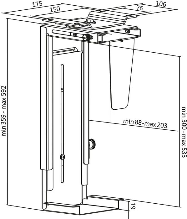 Mbajtëse e rregullueshme për kompjuter LogiLink EO0005, e zezë