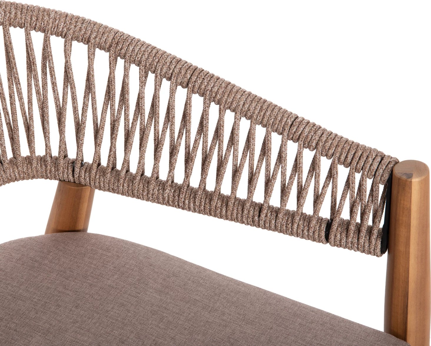 Tavolinë me karrige për terasë 9 pjesë NAVANT FH21066.02, tavolinë me 8 karrige, dru akacie, litar najloni, ngjyrë bezhë