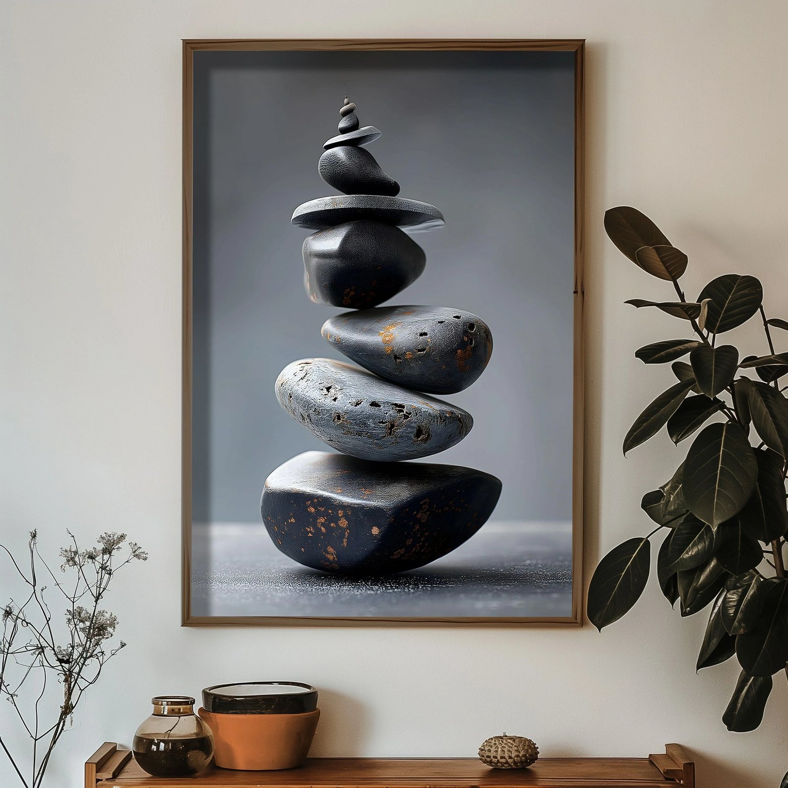 Pikturë dekorative me kornizë MDF, shumëngjyrëshe, HUM087, 50x70x3.5cm