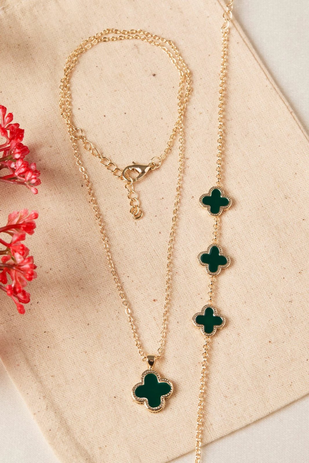 Set varëse dhe byzylyk metalik Elika, ngjyrë ari, CSET9835