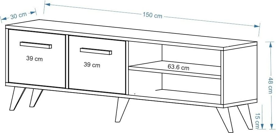 Komodë TV Skye Decor, e bardhë, antracit