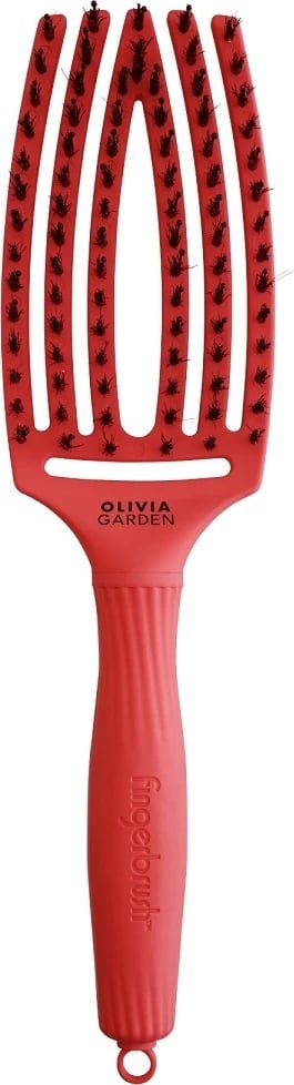 Furçë për flokë Olivia Garden FingerBrush I'm Perfection Combo Medium për femra Red Confidence, 1 copë