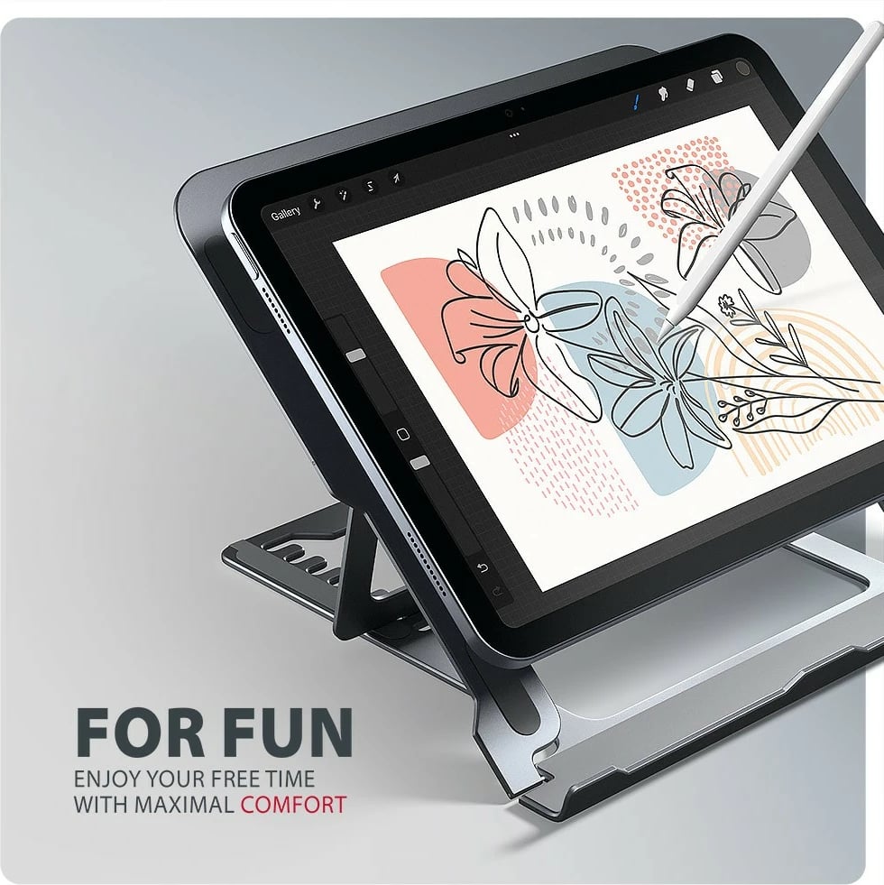 Mbajtëse laptopi/tableti, AXAGON STND-LAG, 10–17.3", 8 pozicione të rregullueshme, alumin, gri