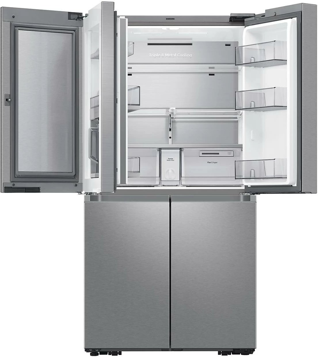 Frigorifer Samsung RF65DG960ESREO 647 L French Door, treftohje, Beverage Center, dy prodhues akulli, Wi‑Fi, klasë energjie E, Real Steel