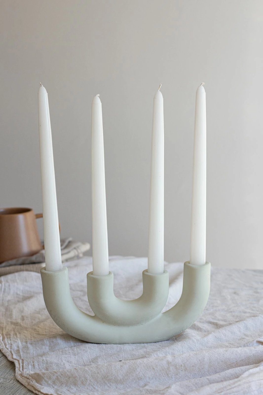 Set qiri mbajtës prej betoni, 5 copë, Evila Originals, katër krahë, ngjyrë kaki