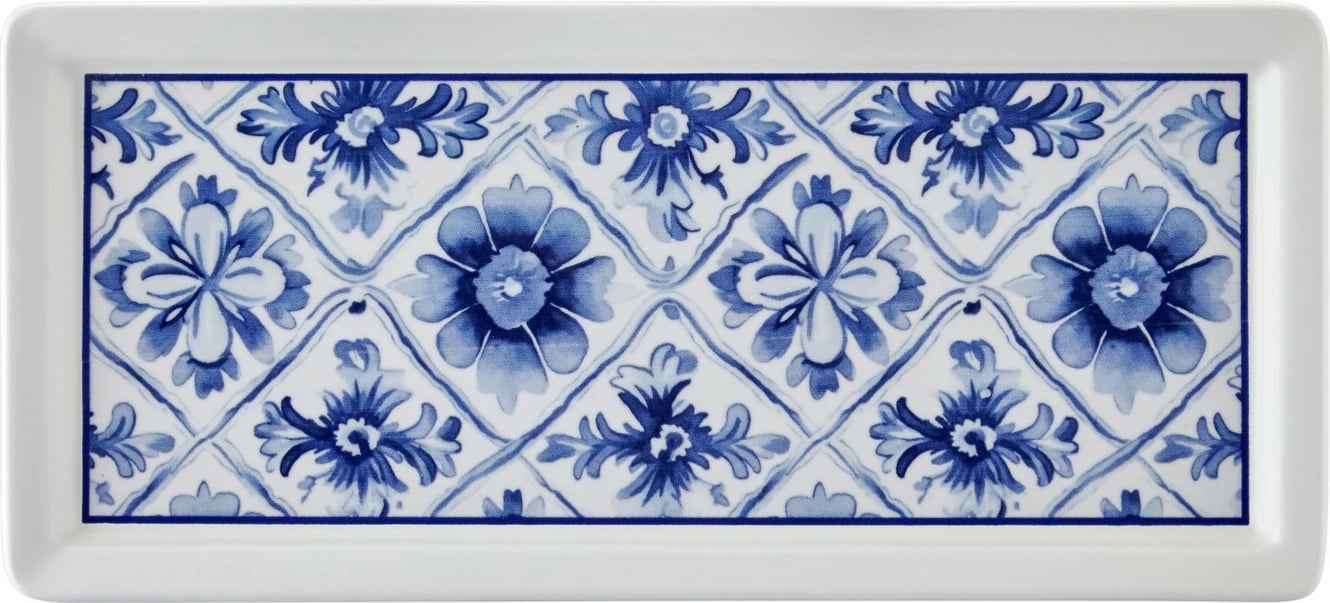 Pjatë Hermia ODL0007, 35 x 16 x 2 cm, e kaltër/e bardhë