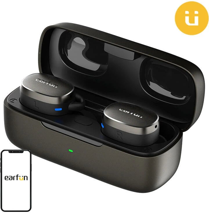 Kufje TWS EarFun Free Pro 3, ANC, pa tela, të zeza