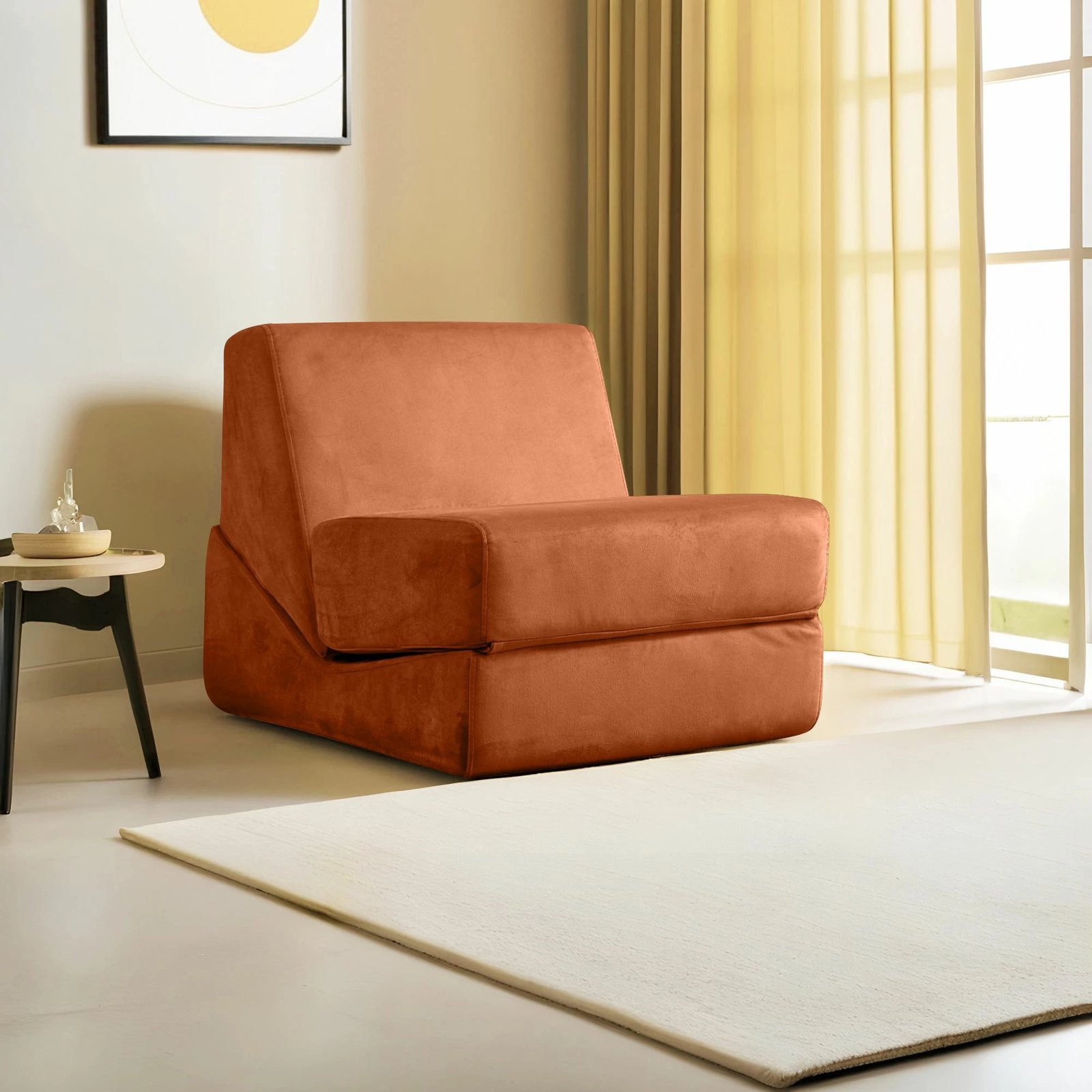 Krevat-kolltuk një vendësh, portokalli, Atelier del Sofa Origami Convertable