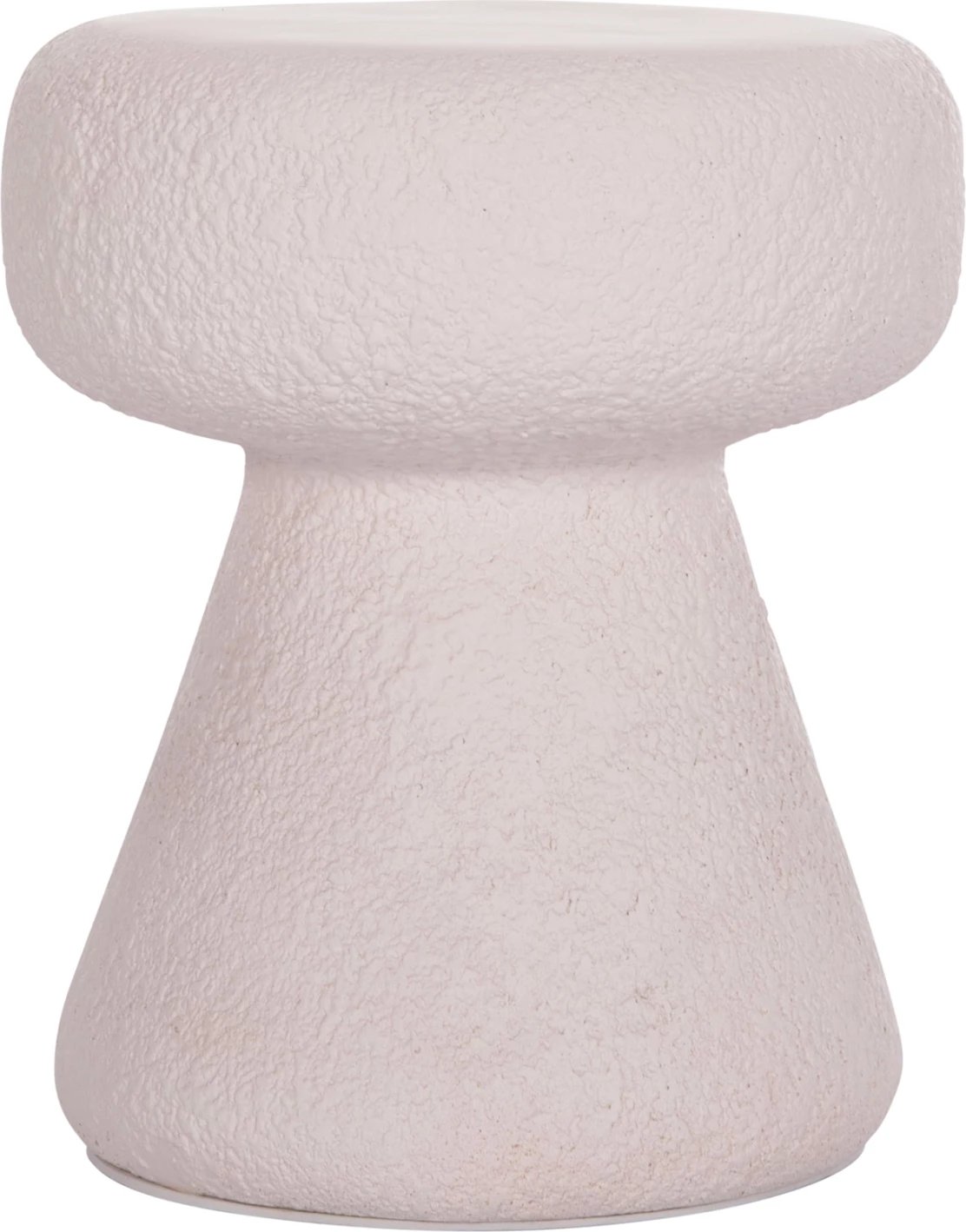 Stool i rrumbullakët INTERON, fibër-cement, ngjyrë e bardhë, FH18171.02, Φ34x39cm